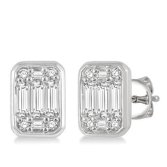 Parkplace Jewelers Emerald Shape Bezel Set Fusion Diamond Earrings 973A5PPFGERWG