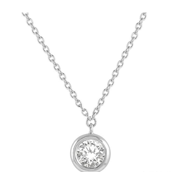 Parkplace Jewelers Round Shape Bezel Set Diamond Pendant 99870PPFGNKWG
