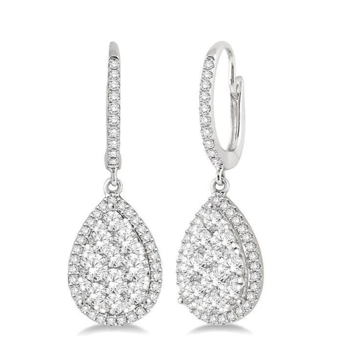 Parkplace Jewelers Pear Shape Halo Lovebright Essential Diamond Earrings 96090PPFVERWG-1.45