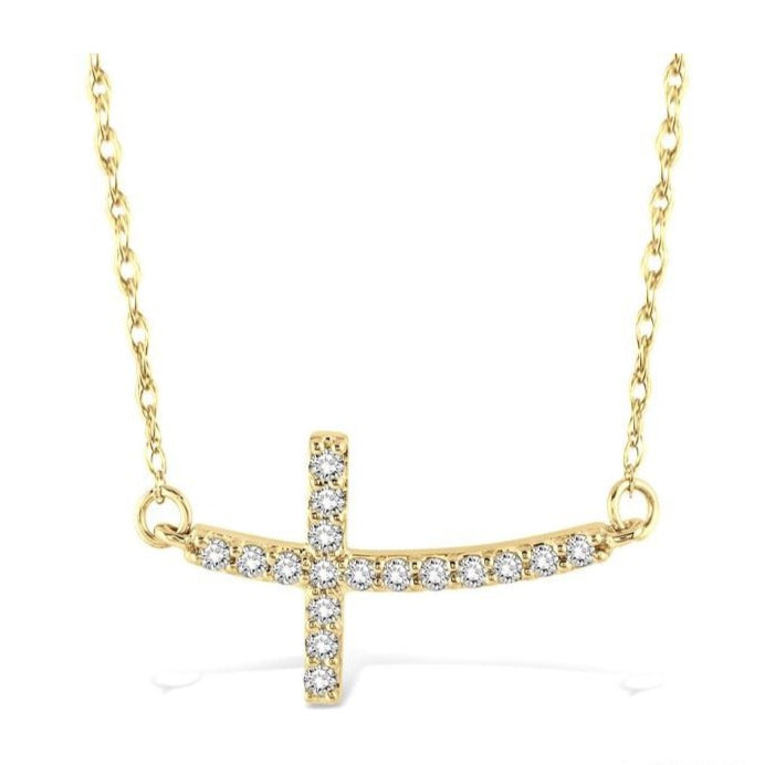 Parkplace Jewelers Sideway Cross Diamond Pendant 95767PPFXPDYG