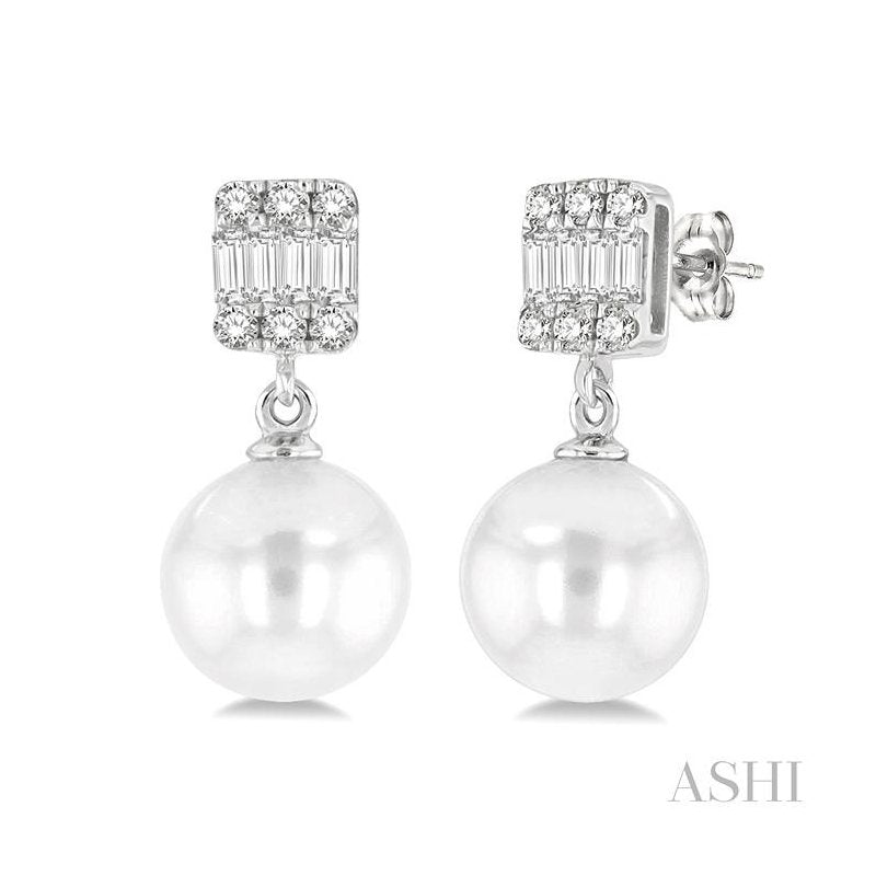 ASHI Pearl & Diamond Earrings 56198PPFSERWPWG