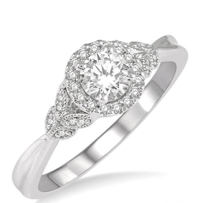 Parkplace Jewelers Round Shape Semi-Mount Halo Diamond Engagement Ring 248L8PPFHWG-SM