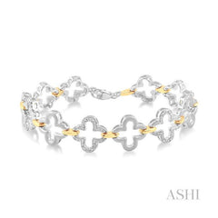 ASHI Silver Clover Diamond Fashion Bracelet 85368PPSSSLTB