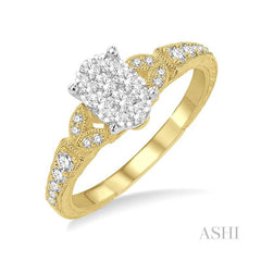 ASHI Oval Shape Lovebright Diamond Engagement Ring 129G3PPFHYW