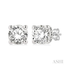 ASHI Round Shape Diamond Stud Earrings 66303PPFGERWG-0.6