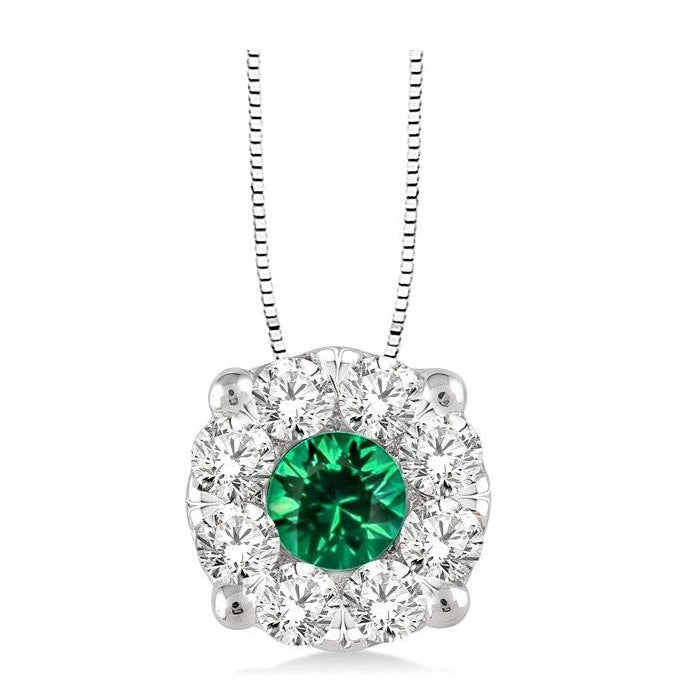 Parkplace Jewelers Round Shape Lovebright Gemstone & Diamond Pendant 58475PPFVPDEMWG