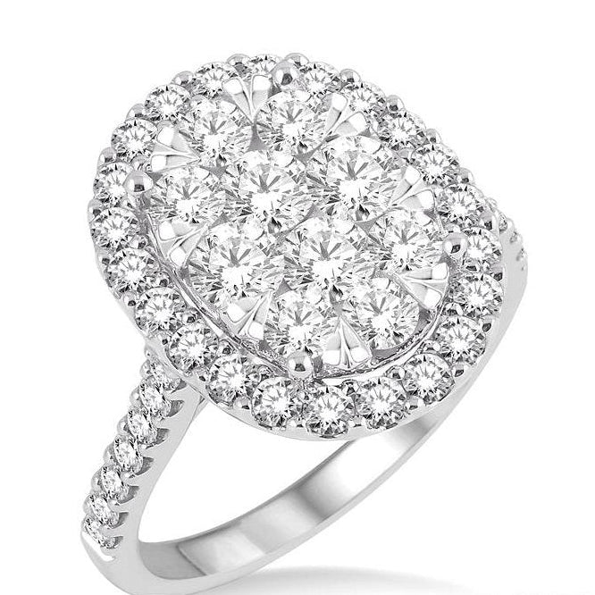 Parkplace Jewelers Oval Shape Halo Lovebright Essential Diamond Engagement Ring 13270PPFVWG-2.00