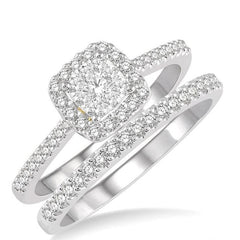 Parkplace Jewelers Cushion Shape Halo Lovebright Diamond Wedding Set 123F3PPFVWY-WS