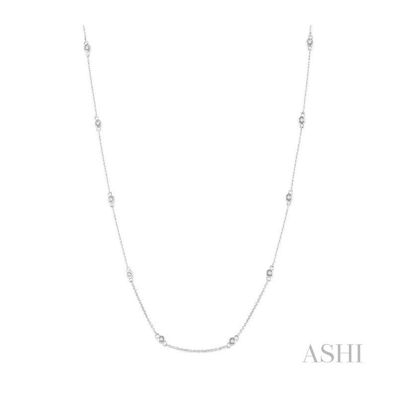 ASHI Diamond Station Necklace 990AUPPFGNKWG