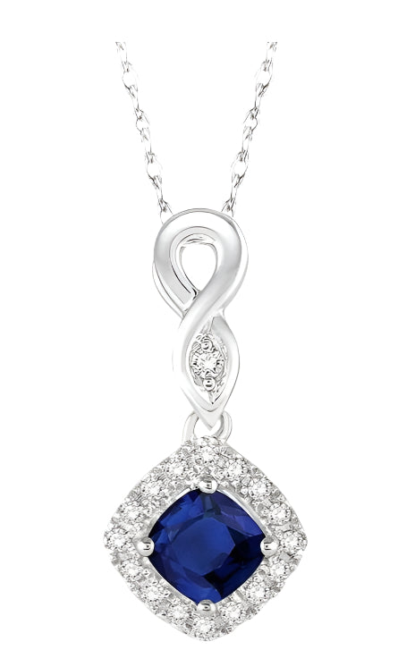 Parkplace Jewelers Cushion Shape Gemstone & Halo Diamond Pendant 57088PPTSPDSPWG