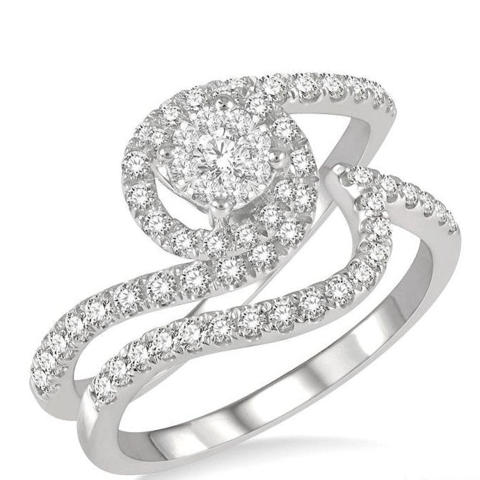 Parkplace Jewelers Round Shape Lovebright Diamond Wedding Set 147F2PPFHWG-WS