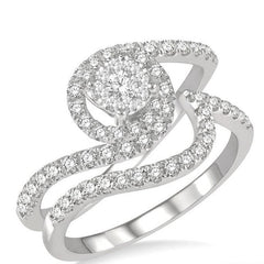 Parkplace Jewelers Round Shape Lovebright Diamond Wedding Set 147F2PPFHWG-WS