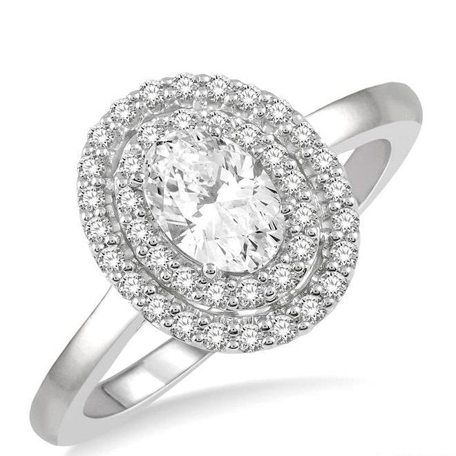Parkplace Jewelers Oval Shape Halo Diamond Engagement Ring 262L2PPFHWG-LE
