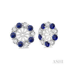 ASHI Gemstone & Diamond Earrings Jacket 65373PPFVSPWG
