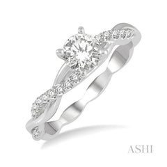 ASHI Round Shape Diamond Engagement Ring 263J3PPFHWG-LE