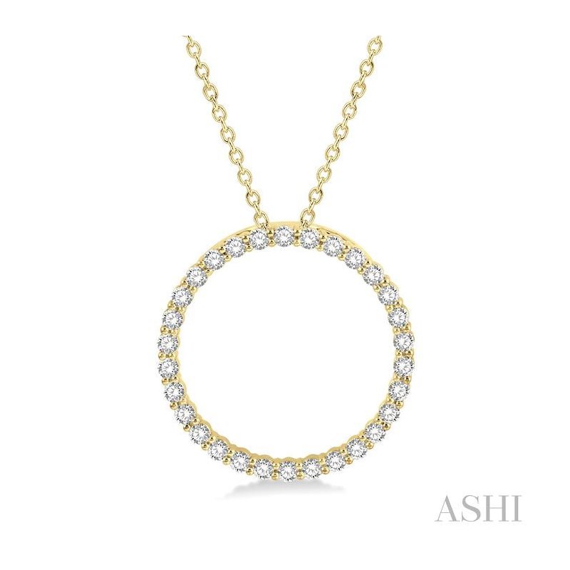 ASHI Circle Diamond Pendant 900H1PPFGPDYG