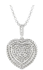 Parkplace Jewelers Silver Heart Shape Diamond Fashion Pendant 87059PPSSSLPD