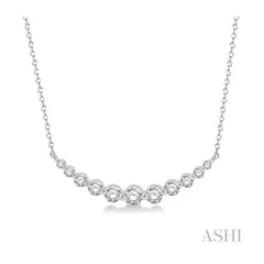 ASHI Graduated Diamond Fixed Smile Necklace 990HVPPFGNKWG
