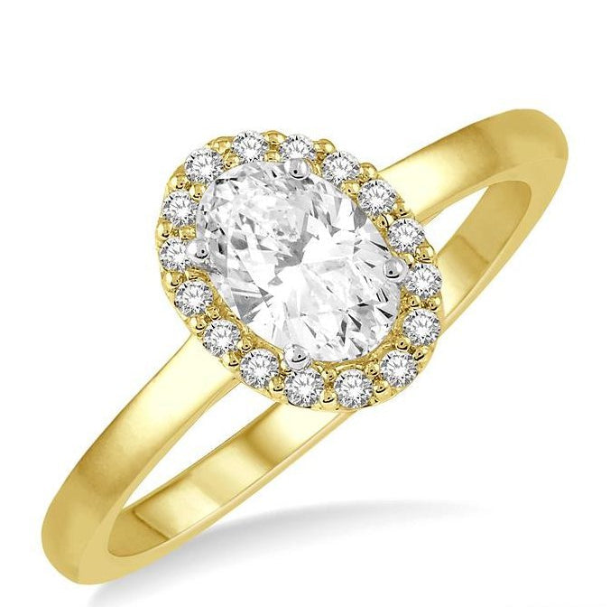 Parkplace Jewelers Oval Shape Semi-Mount Halo Diamond Engagement Ring 259L8PPFHYW-SM