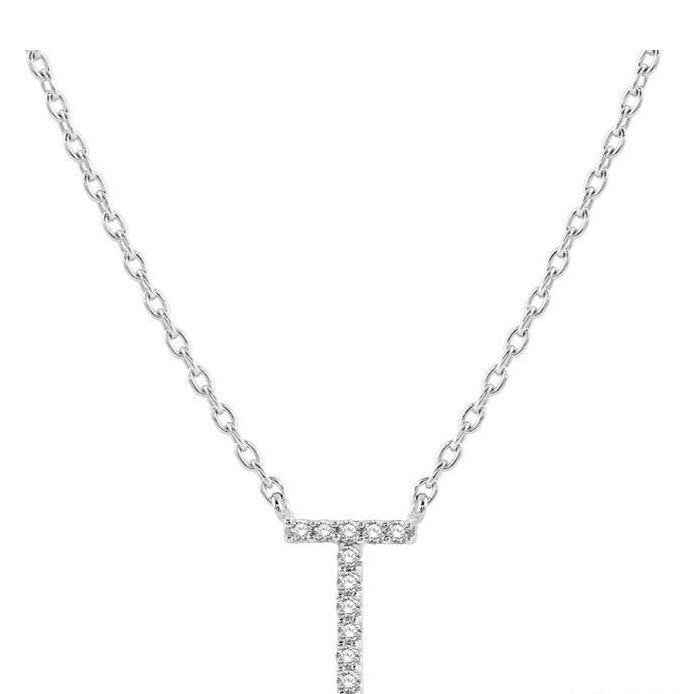Parkplace Jewelers Block 'T' Initial Diamond Pendant 912F9PPFSPDWG-T