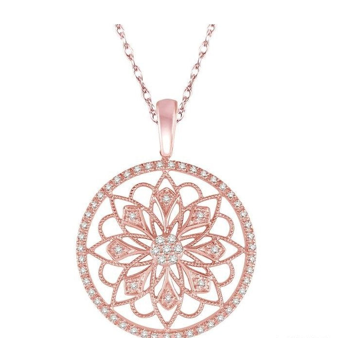 Parkplace Jewelers Floral Circle Diamond Fashion Pendant 98567PPTSPDPG