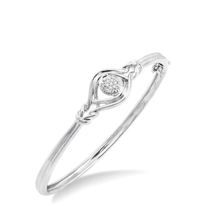 Parkplace Jewelers Silver Love Knot Diamond Fashion Bangle 86439PPSSSLBG