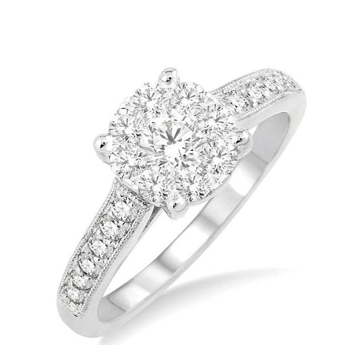 Parkplace Jewelers Round Shape Lovebright Essential Diamond Engagement Ring 19302PPFHWG-LE