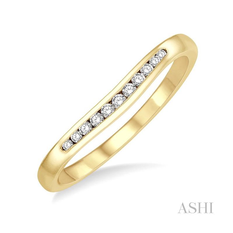ASHI Curved Diamond Wedding Band 30358PPFGYG