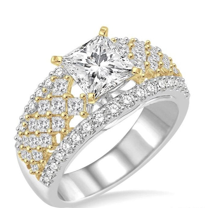 Parkplace Jewelers Princess Shape Semi-Mount Diamond Engagement Ring 203A0PPFRWY-SM-1.45