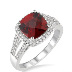 Parkplace Jewelers Cushion Shape Gemstone & Halo Diamond Ring 51366PPTSGTWG