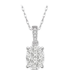 Parkplace Jewelers Oval Shape Lovebright Essential Diamond Pendant 912A8PPFHPDWG