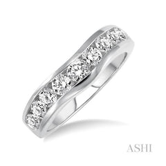 ASHI Curved Diamond Wedding Band 30356PPFGWG