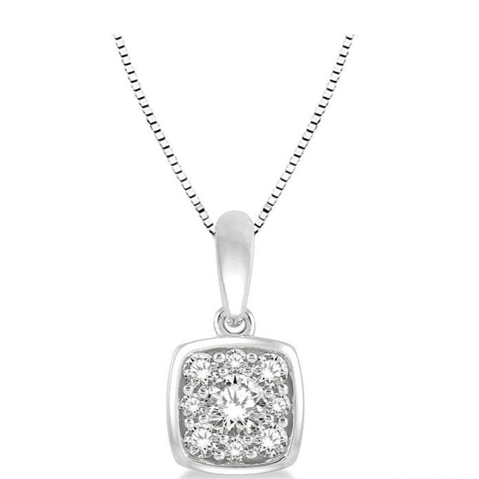 Parkplace Jewelers Cushion Shape Bezel Set Diamond Pendant 903B5PPFGPDWG