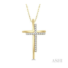 ASHI Cross Diamond Fashion Pendant 96128PPTSPDYG