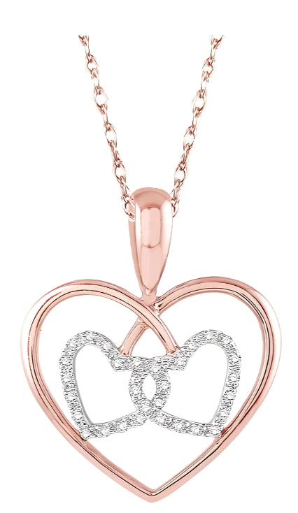 Parkplace Jewelers Twin Heart Shape Diamond Fashion Pendant 93748PPTSPDPW