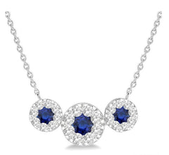 Parkplace Jewelers Round Shape Past Present & Future Lovebright Gemstone & Diamond Necklace 9984HPPFVNKSPWG