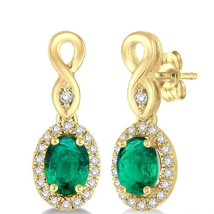 Parkplace Jewelers Oval Shape Gemstone & Halo Diamond Earrings 57098PPTSEREMYG