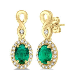 Parkplace Jewelers Oval Shape Gemstone & Halo Diamond Earrings 57098PPTSEREMYG