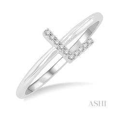 ASHI Block 'L' Initial Diamond Ring 365D9PPTSWG-L