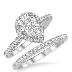Parkplace Jewelers Pear Shape Halo Lovebright Diamond Wedding Set 126F2PPFVWP-WS