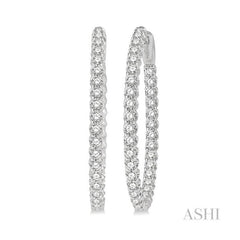 ASHI Inside-Out Diamond Oval Hoop Earrings 624B0PPFGERWG-2.00