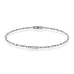 Beaded Bangle in 18k Gold with Diamonds LB2344 WHITE 18K X WHITE