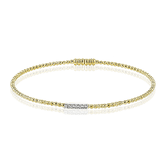 Beaded Bangle in 18k Gold with Diamonds LB2344 WHITE 18K X WHITE