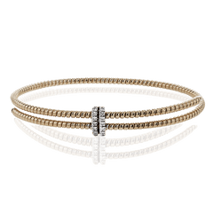 Beaded Bangle in 18k Gold With Diamonds LB2452 WHITE 18K X