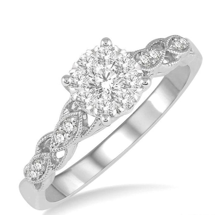Parkplace Jewelers Round Shape Lovebright Diamond Engagement Ring 147E4PPFHWG