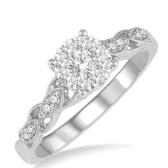 Parkplace Jewelers Round Shape Lovebright Diamond Engagement Ring 147E4PPFHWG
