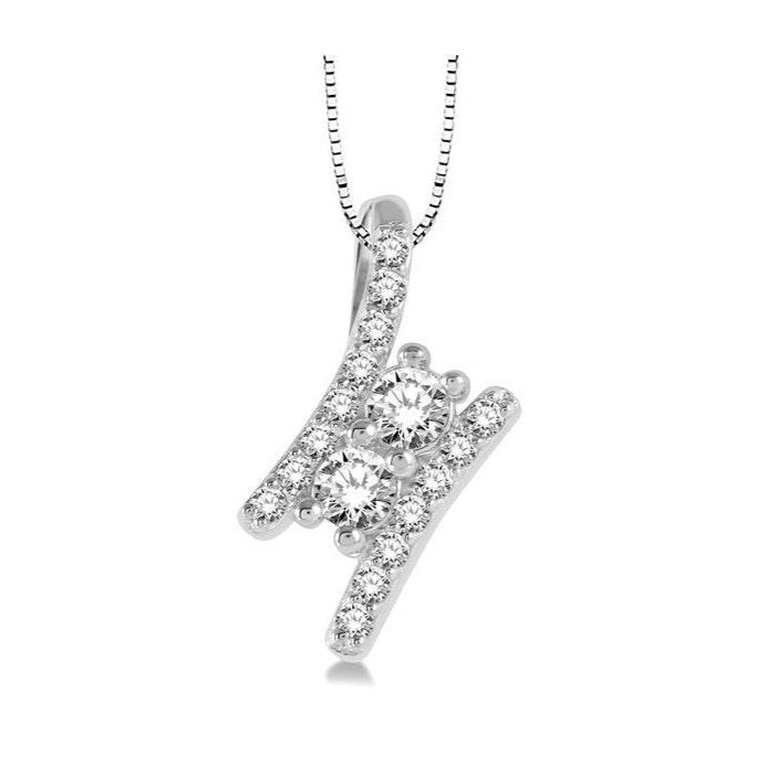 Parkplace Jewelers 2 Stone Diamond Pendant 661L6PPFHPDWG