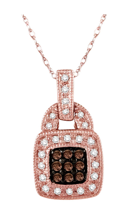 Parkplace Jewelers Cushion Shape Champagne Halo Diamond Fashion Pendant 96316PPTSPDPG