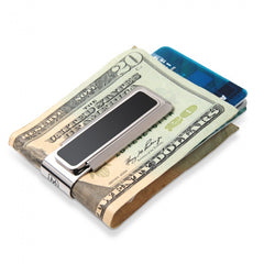 MClip Stainless With Black Enamel Inlay 2 Pocket Money Clip SS-BSS-BKEN-2P