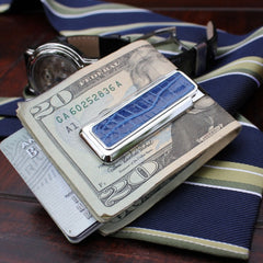MClip Rodeo Dark Blue Alligator Money Clip RO-PRP-DBAL